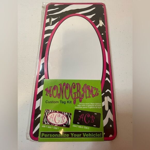 Chroma Monogramz Custom Tag Kit Pink/Black Zebra - Personalize Your Vehicle - Picture 1 of 2